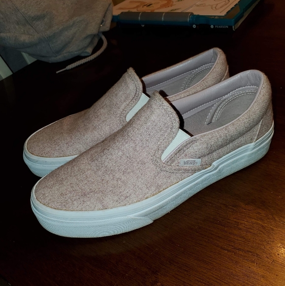 vans pink slip on shoes